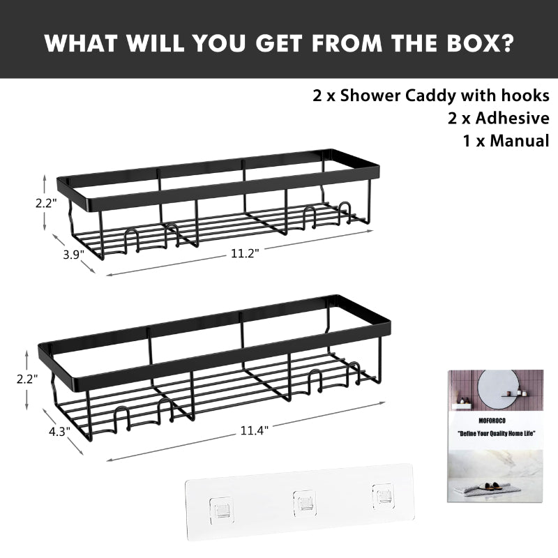 Adhesive Bathroom Shower Organizer Shelf (Pack of 3)