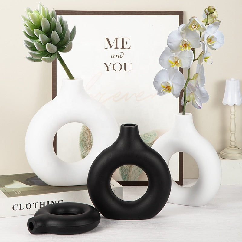 Hollow Donuts Vases Flower Decor