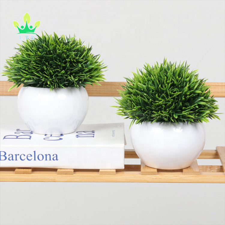 Mini Plastic Artificial Plants Grass in Pot