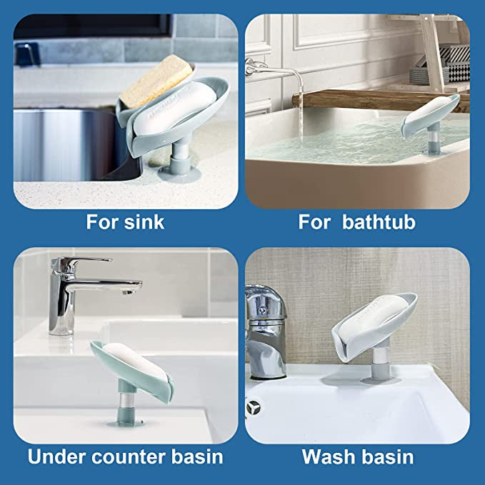 Soap Holder Leaf-Shape Self Draining Dish