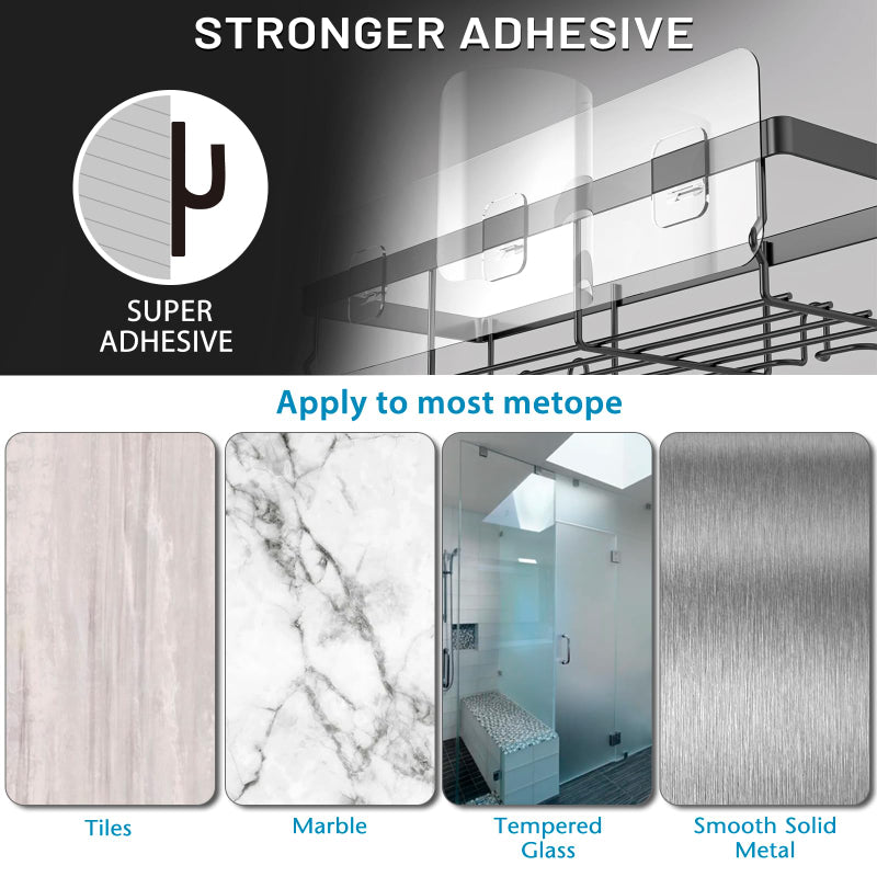 Adhesive Bathroom Shower Organizer Shelf (Pack of 3)