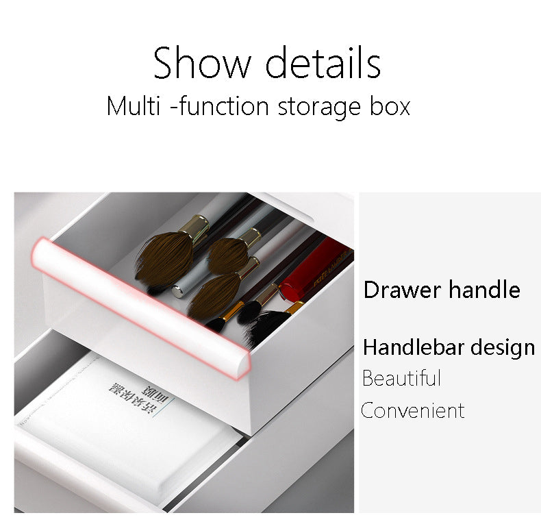 Plastic Cosmetic Organizer Drawer Box (White)