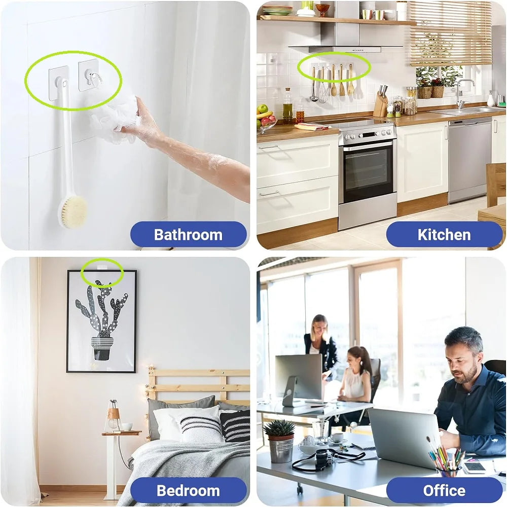 Self Adhesive Hooks for Wall – Heavy Duty & Nail-Free (Pack of 10)