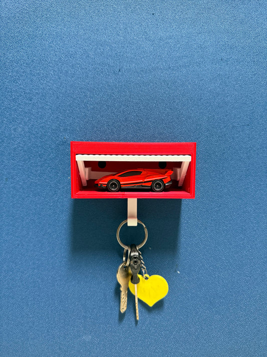 Mini Car Garage Key Holder with Free Toy Car