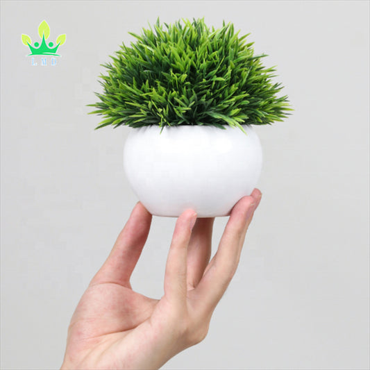Mini Plastic Artificial Plants Grass in Pot